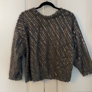 Grey and metallic sweater